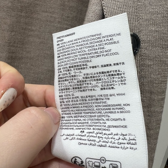 New Ami Paris Logo Tan Button-Up Cardigan - Picture 7 of 14